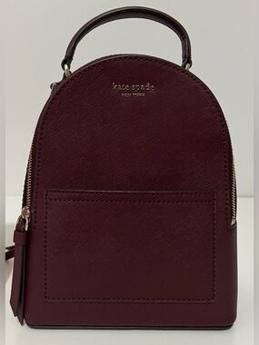 kate spade Burgundy Saffiano Mini Backpack with Top Handle